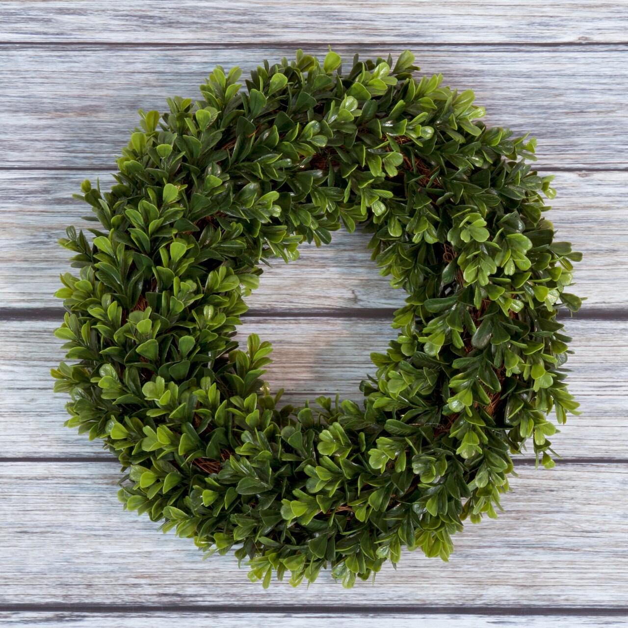 Pure Garden 12 Inch Boxwood Wreath Artificial Greenery Indoor Outdoor Decor